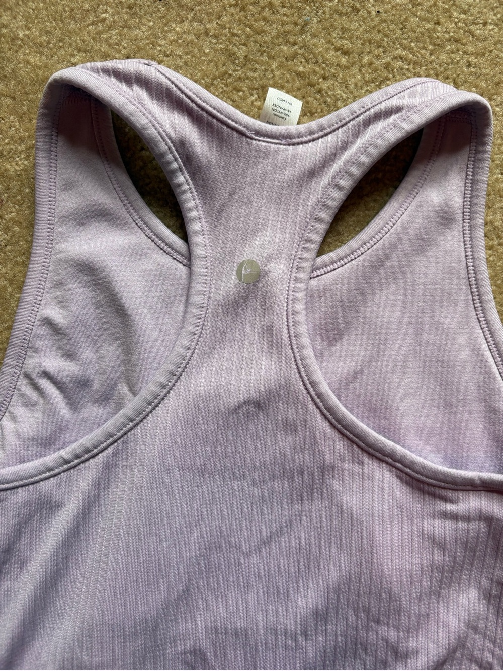 90 Degree By Reflex Light Lavender Ribbed Racerback Tank - Picture 3 of 3